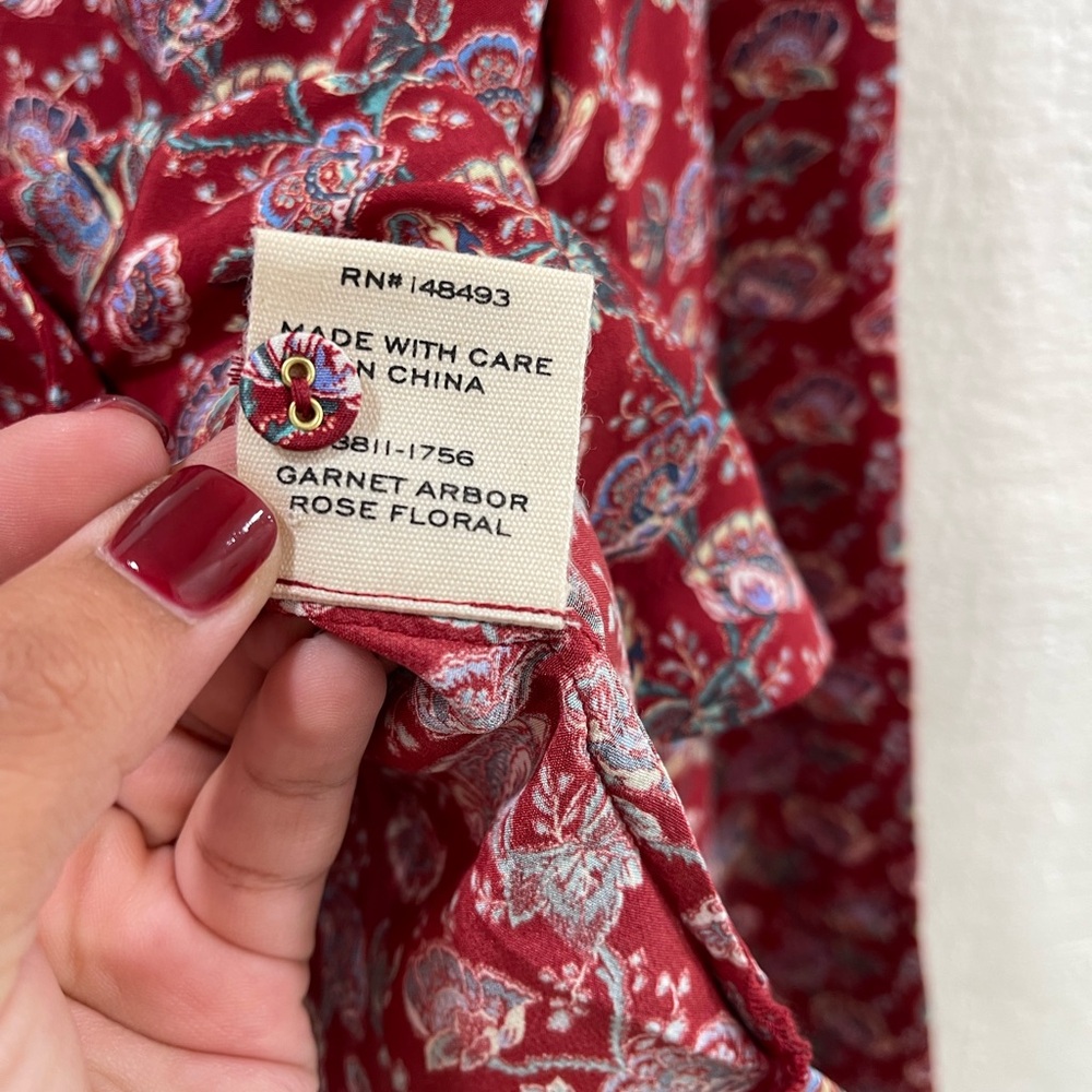 Doen Abena Top Garnet Arbor Rose Floral - Picture 5 of 6